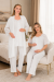 Lohusa Hamile Ekru Pijama Takımı Sabahlık 33006